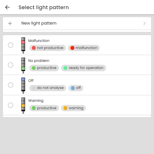Select light pattern WeASSIST