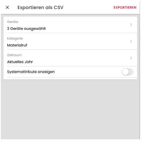 CSV Datenexport