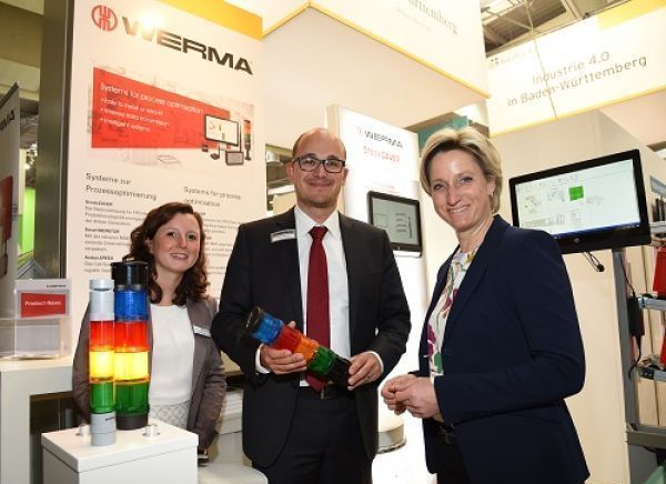 Minister for Economic Affairs Dr. Nicole Hoffmeister-Kraut comes to see WERMA at the Hannover Fair